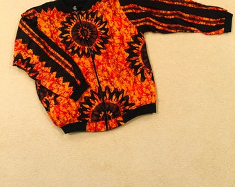 Chaqueta bomber de mujer con estampado africano