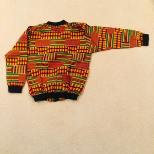 Chaqueta bomber con estampado africano Kente para mujer: Chaqueta de algodón Ankara imagen 6