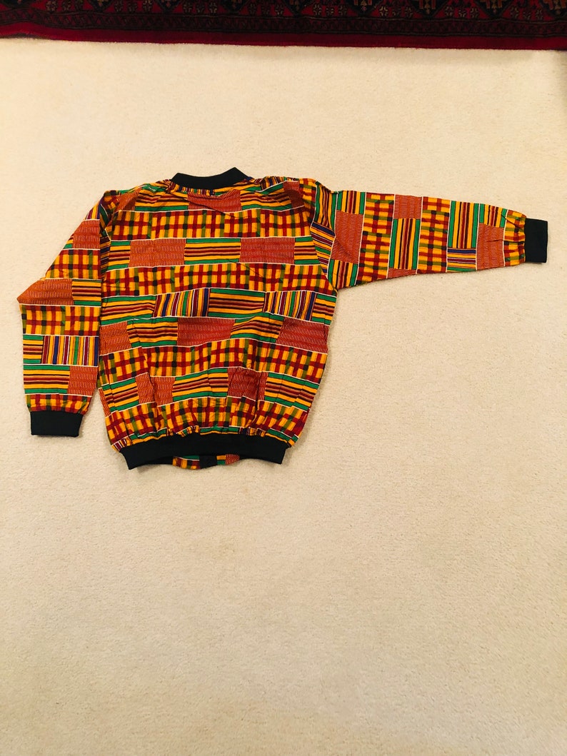 Chaqueta bomber con estampado africano Kente para mujer: Chaqueta de algodón Ankara imagen 6