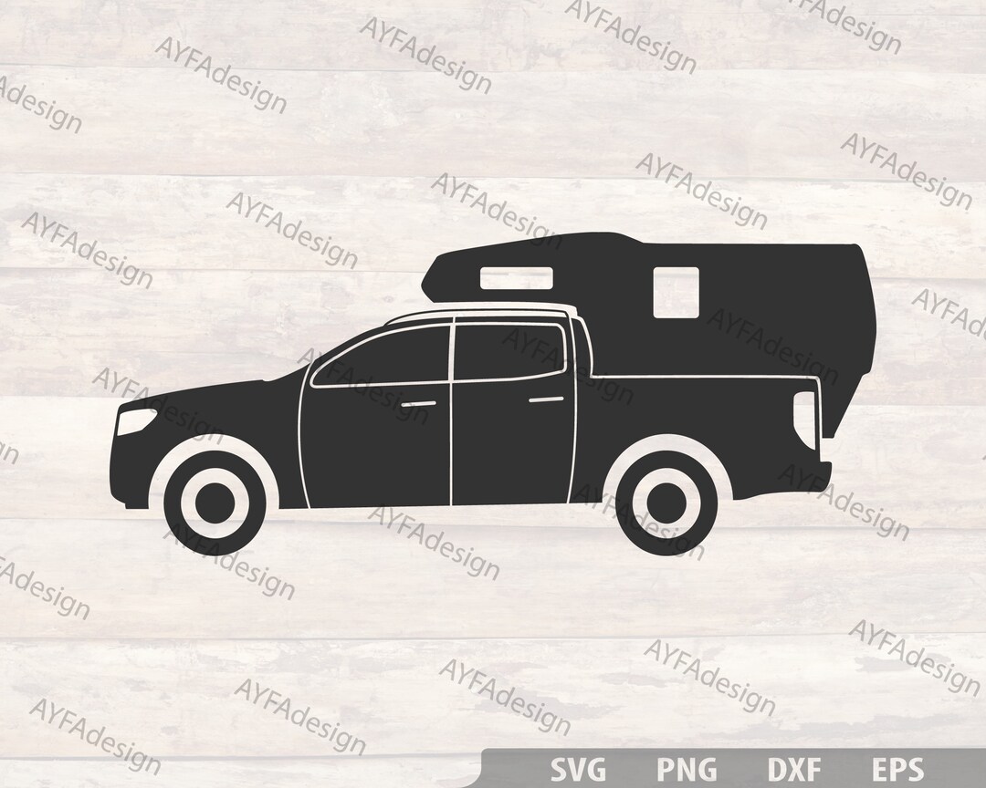 Truck Camper Svg, Travel Truck Camper Svg, Pickup Camper Svg, Retro