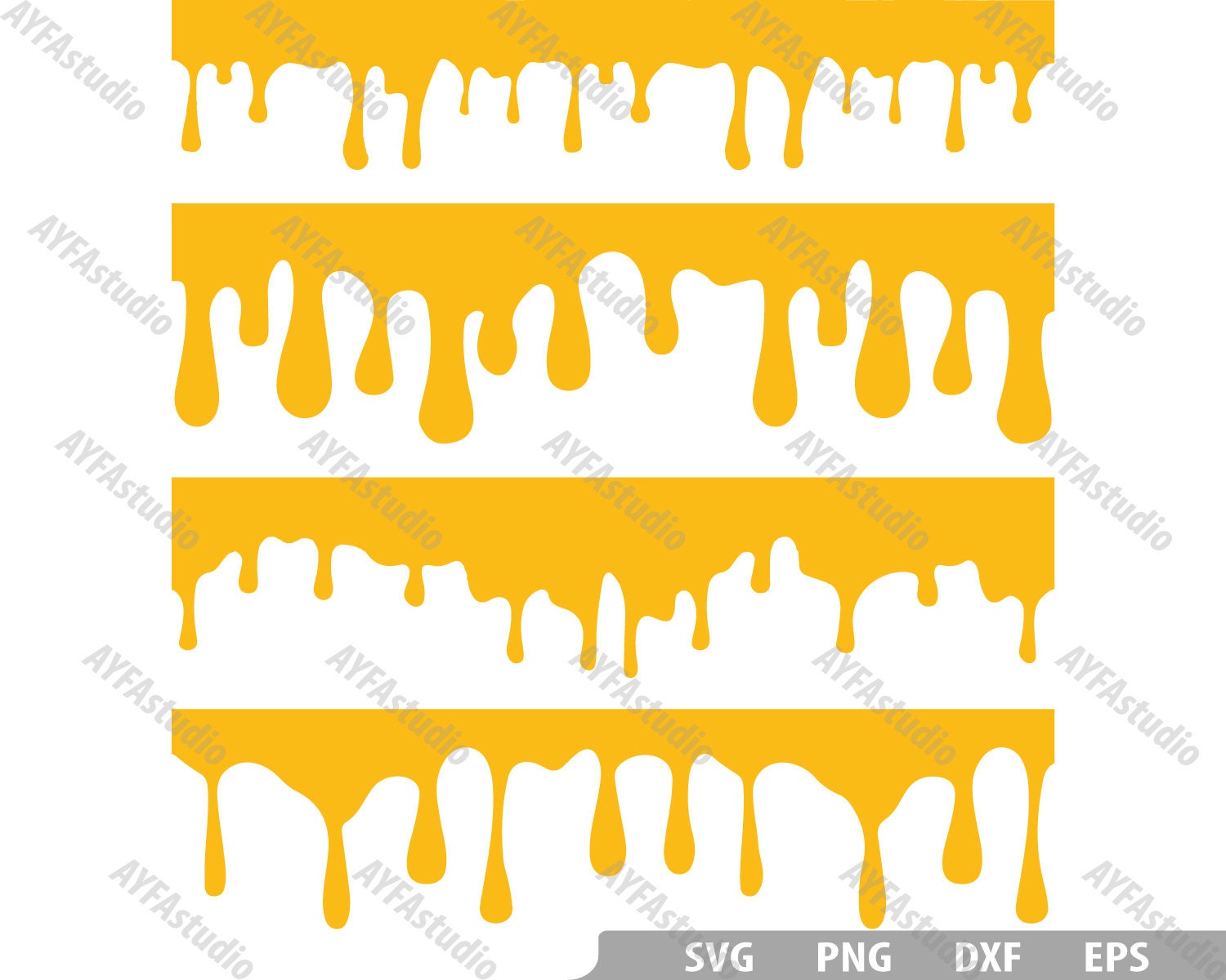 Dripping Borders Svg Honey Dripping Svg Flowing Honey Svg Etsy