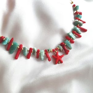Starfish and coral necklace