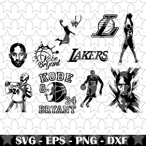 10 Kobe Bryant Bundle SVG png jpg download Los Angeles Lakers | Etsy