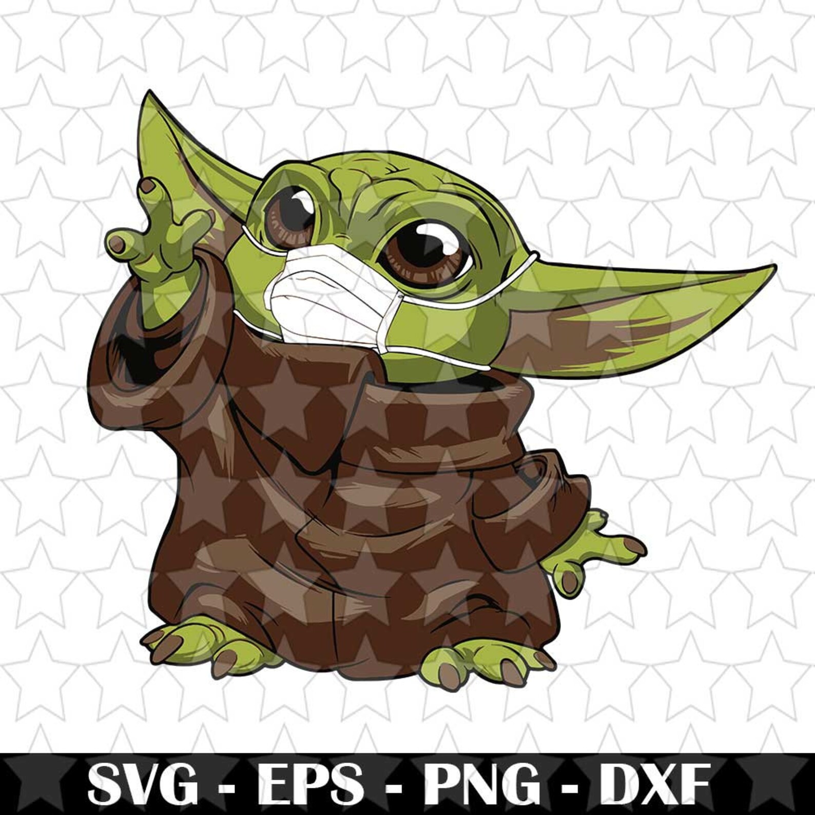 Baby Yoda SVG Baby Yoda With Mask Quarantine SVG Star Wars ...
