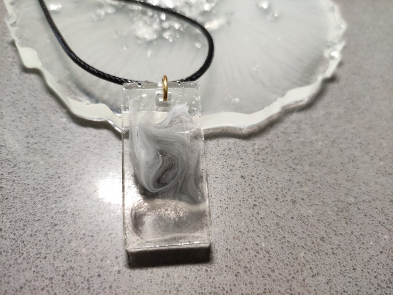 Jewellery gift pendant necklace delicate pendant handmade unique gift smoke pendant resin jewellery gift for her necklace for her