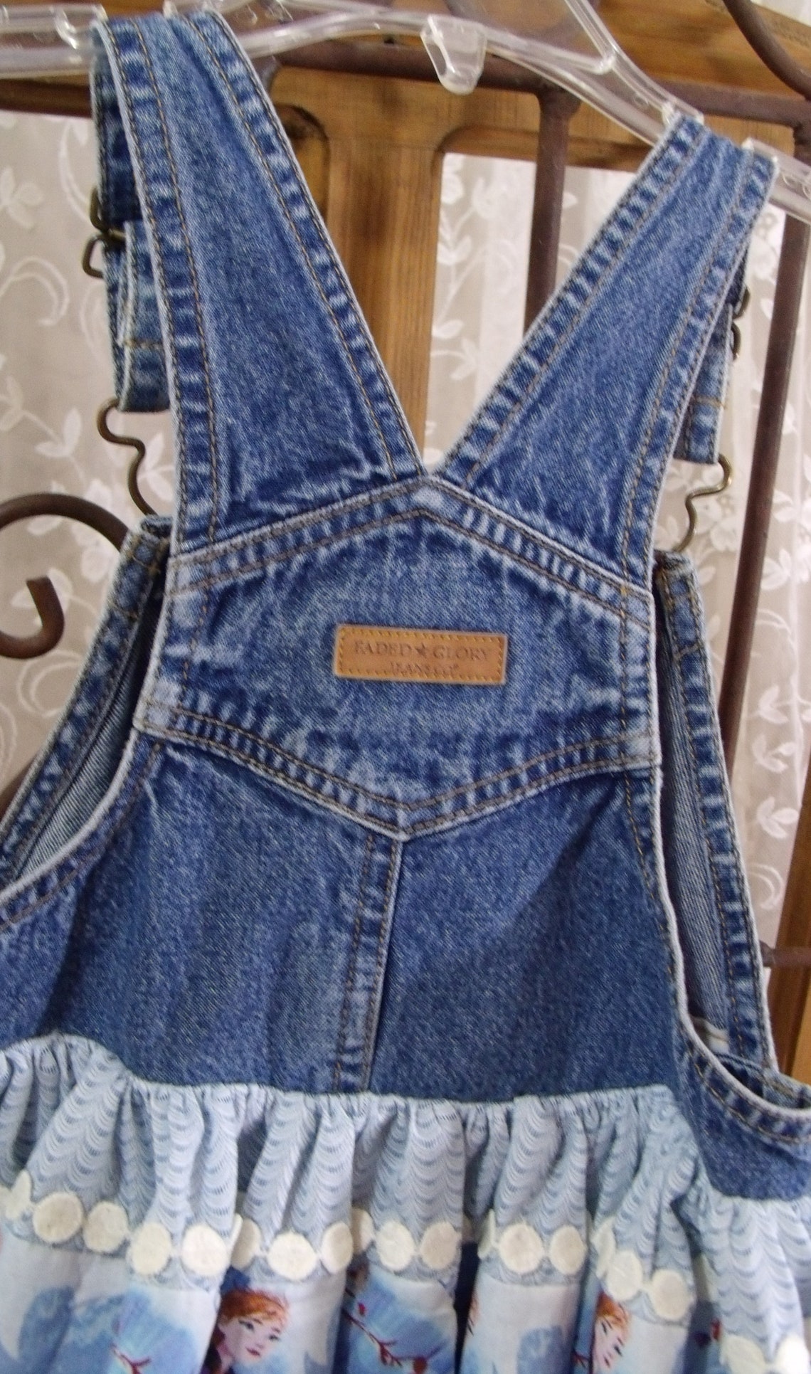 Frozen II Upcycled Overalls Dress/Jumper Repurposed Size 24 Etsy