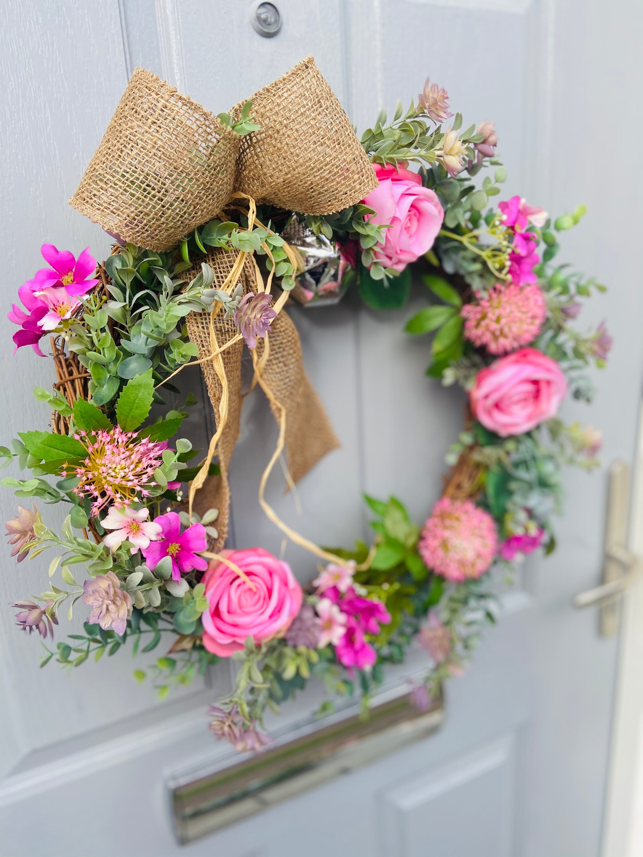 Luxury large wreath front door wreath spring summer wreath Etsy
