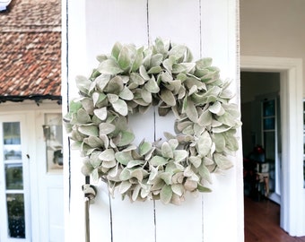 Lamb’s Ear Wreath, Farmhouse Wreath, Year Round Wreath, Front Door Wreath, Wedding Wreath, Spring Decor, Winter Wreath, Christmas Wreath