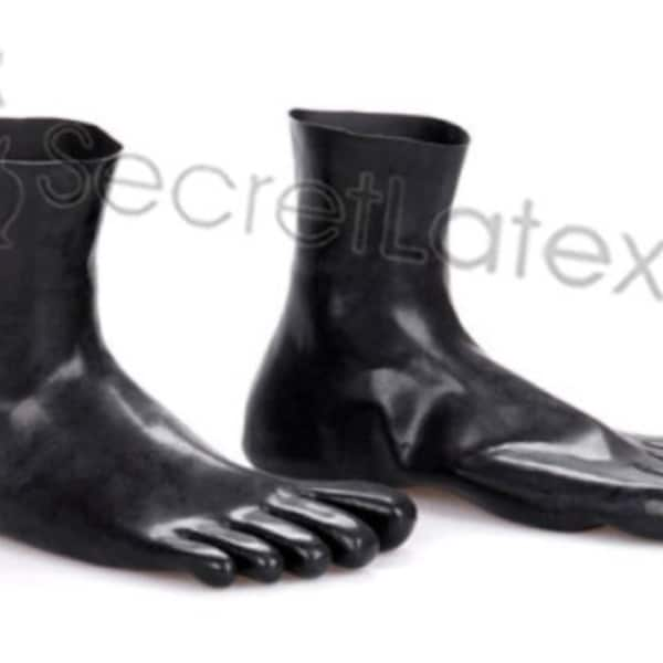 Latex Toe Socks Feet Fetish Play Bondage Wear Catsuit 3 sizes, Small, Medium, Large Unisex Gum Gummy - Black, Blue, Red, White, Pink