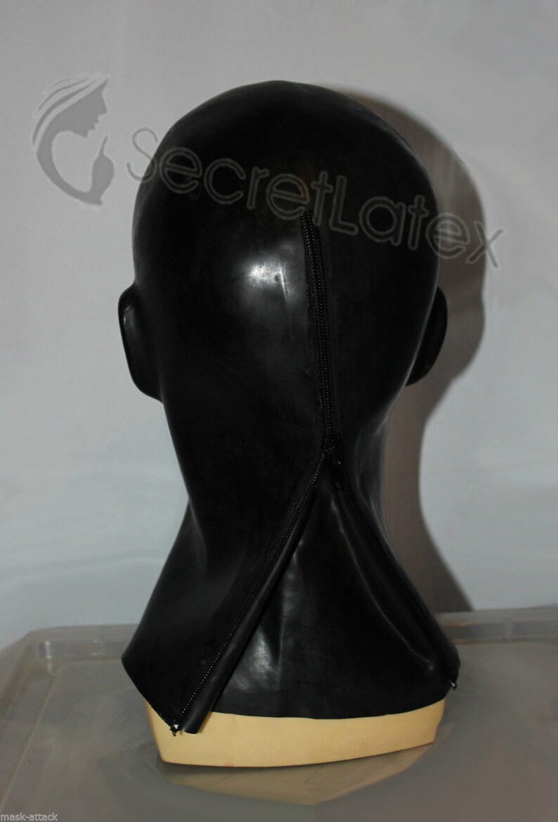 Latex Hood Mouth Gag Sheath Gimp Mask Anatomical Zipper Long Etsy