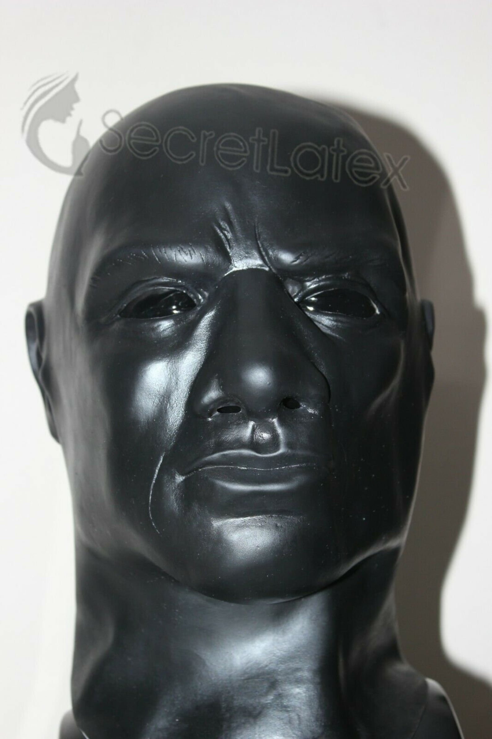 Black Latex Hood Masculine Mask Full Head Fetish Heavy Duty Etsy