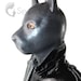 Black Latex Dog Hood Rubber Puppy Fetish Full Head Bondage Mask Zipper - Custom Mouth Holes and Thickness 