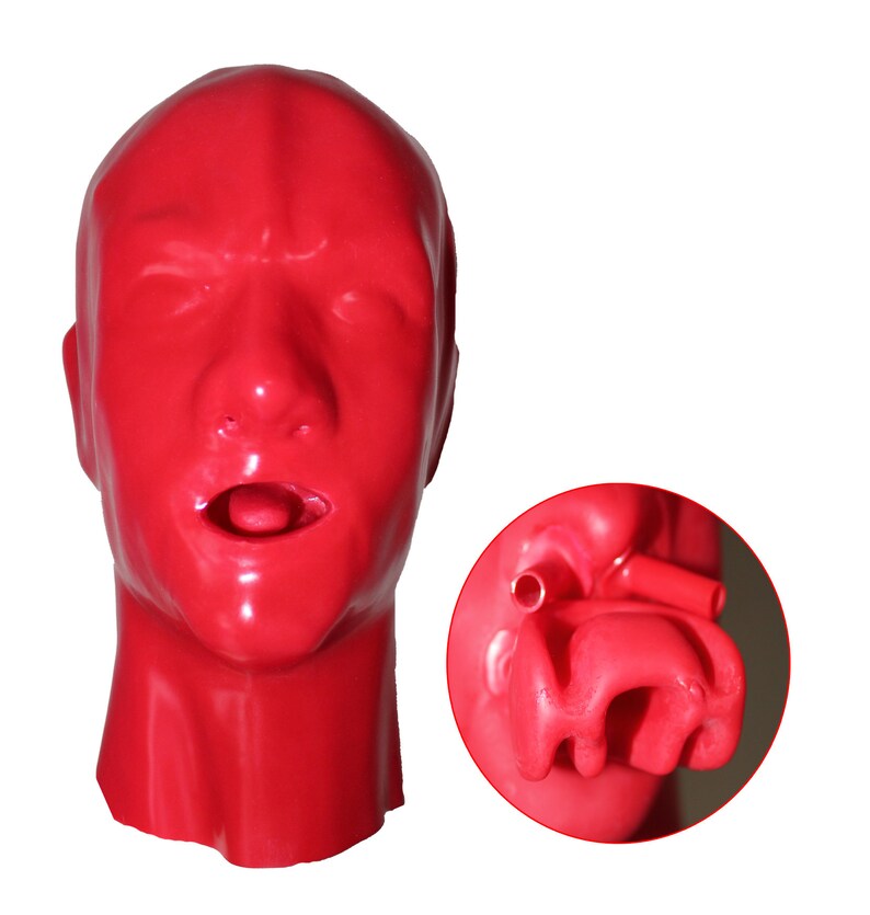 Latex Hood Mouth Gag Sheath Gimp Mask Anatomical Zipper Long Etsy