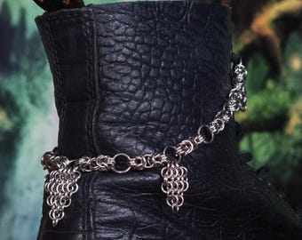 byzantine chainmail boot & shoe chains - the book of knights