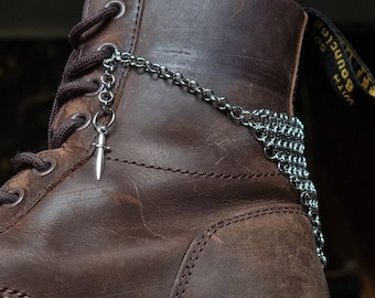 chainmail armour boot & shoe chains - the book of knights