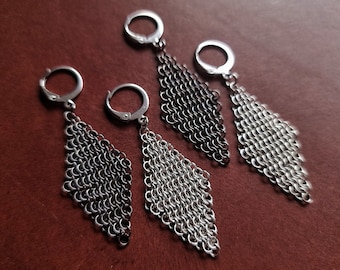 micro chainmail earrings - the book of knights