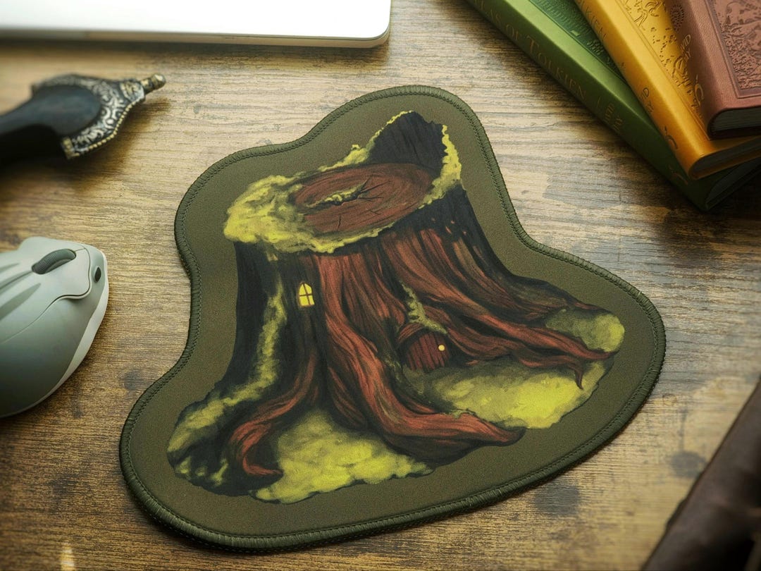 Mossy Fairy Tree Mouse Pad - Whimsical Woodland Mousemat - Etsy