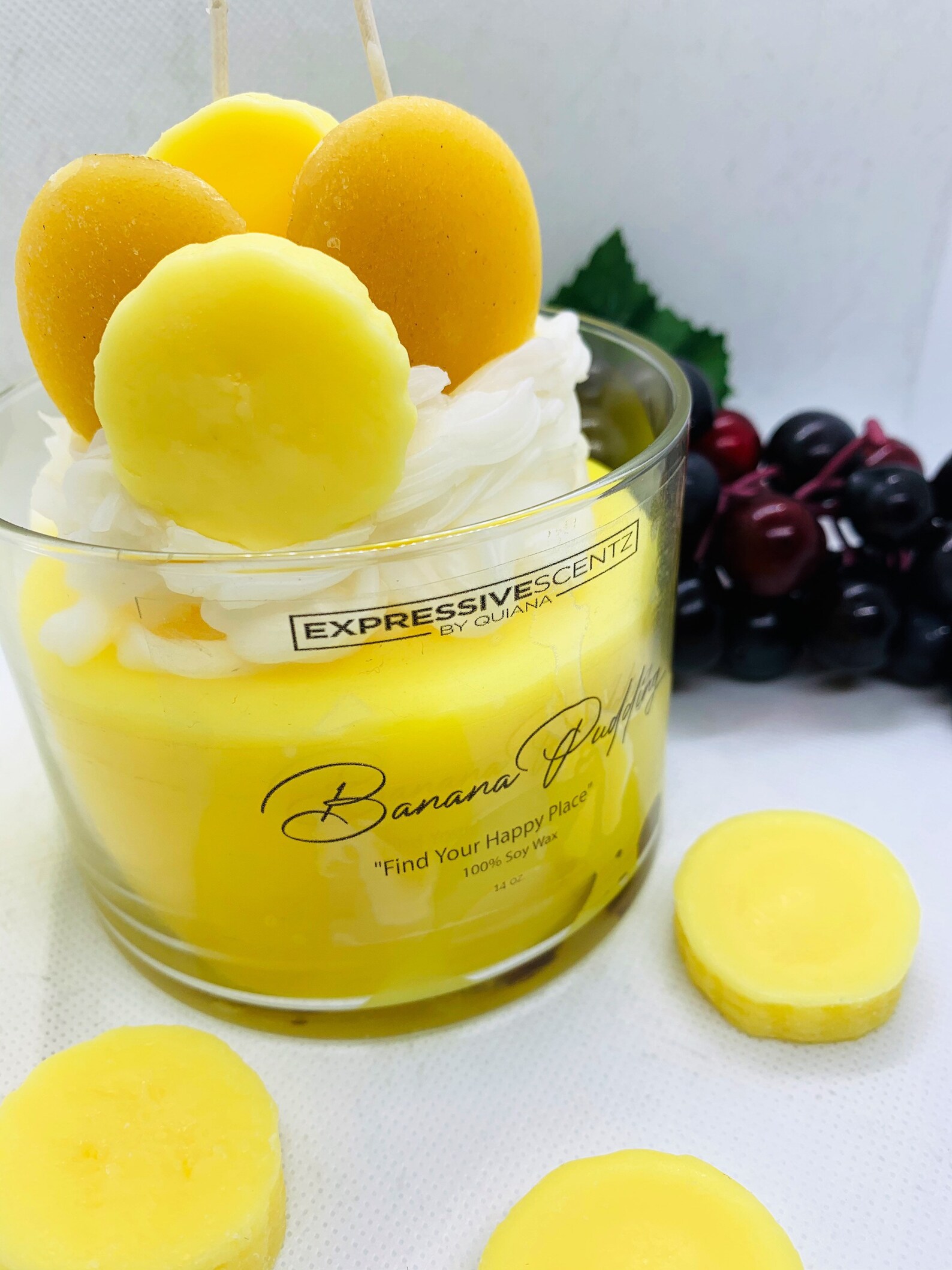 BANANA CANDLE DESSERT Candles Kitchen Decor Banana Pudding Etsy