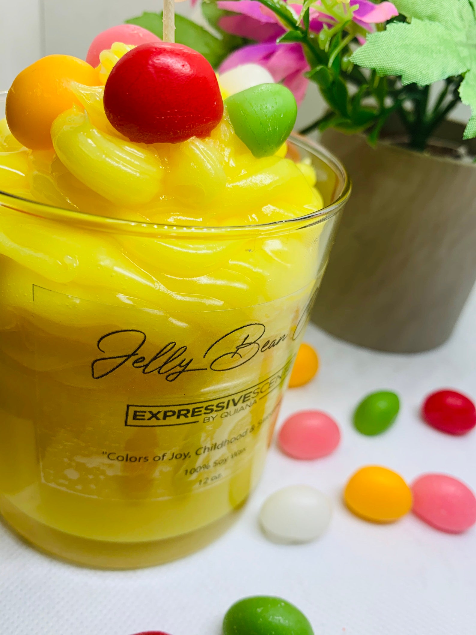 JELLY BEAN Cake Candle Colorful Candles Cake Candle Living Etsy