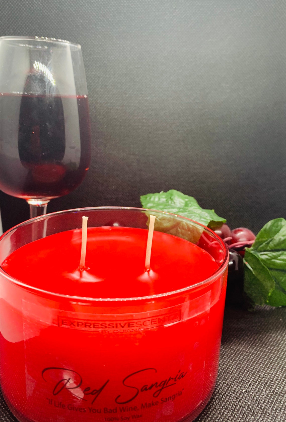 RED CANDLE Sangria Wine Fruity Beautiful Candle Soy Wax Etsy