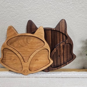 Fox Wooden Shaped Plate | 2 Size & Wood Color Options