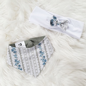 Trachtenrock Mädchen grün blau Rosenmuster mit Spitze Trachtenrock Baby Tracht für Mädchen Mädchen Rock mit Spitze Kinderrock Bild 5