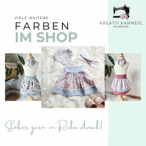 Trachtenrock Mädchen grün blau Rosenmuster mit Spitze Trachtenrock Baby Tracht für Mädchen Mädchen Rock mit Spitze Kinderrock Bild 7