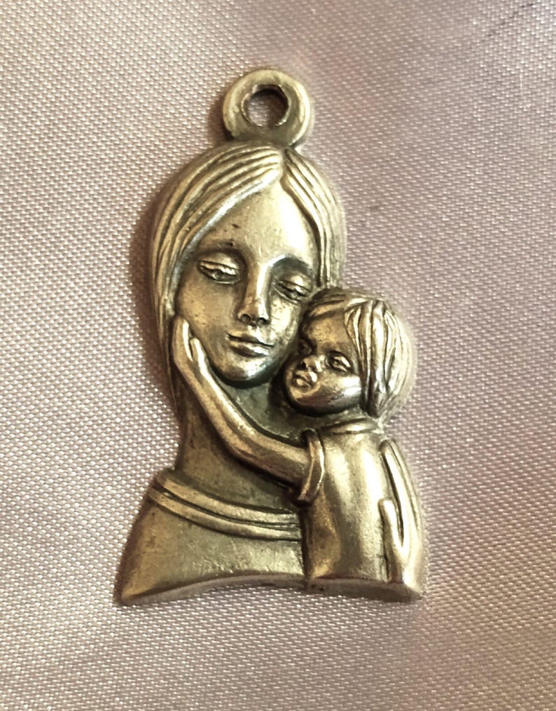 Vintage Madonna and Child Pendant or Charm Virgin Mary - Etsy