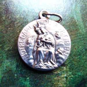 Vintage Notre Dame Du Port Holy Medal Signed OBC Our Lady