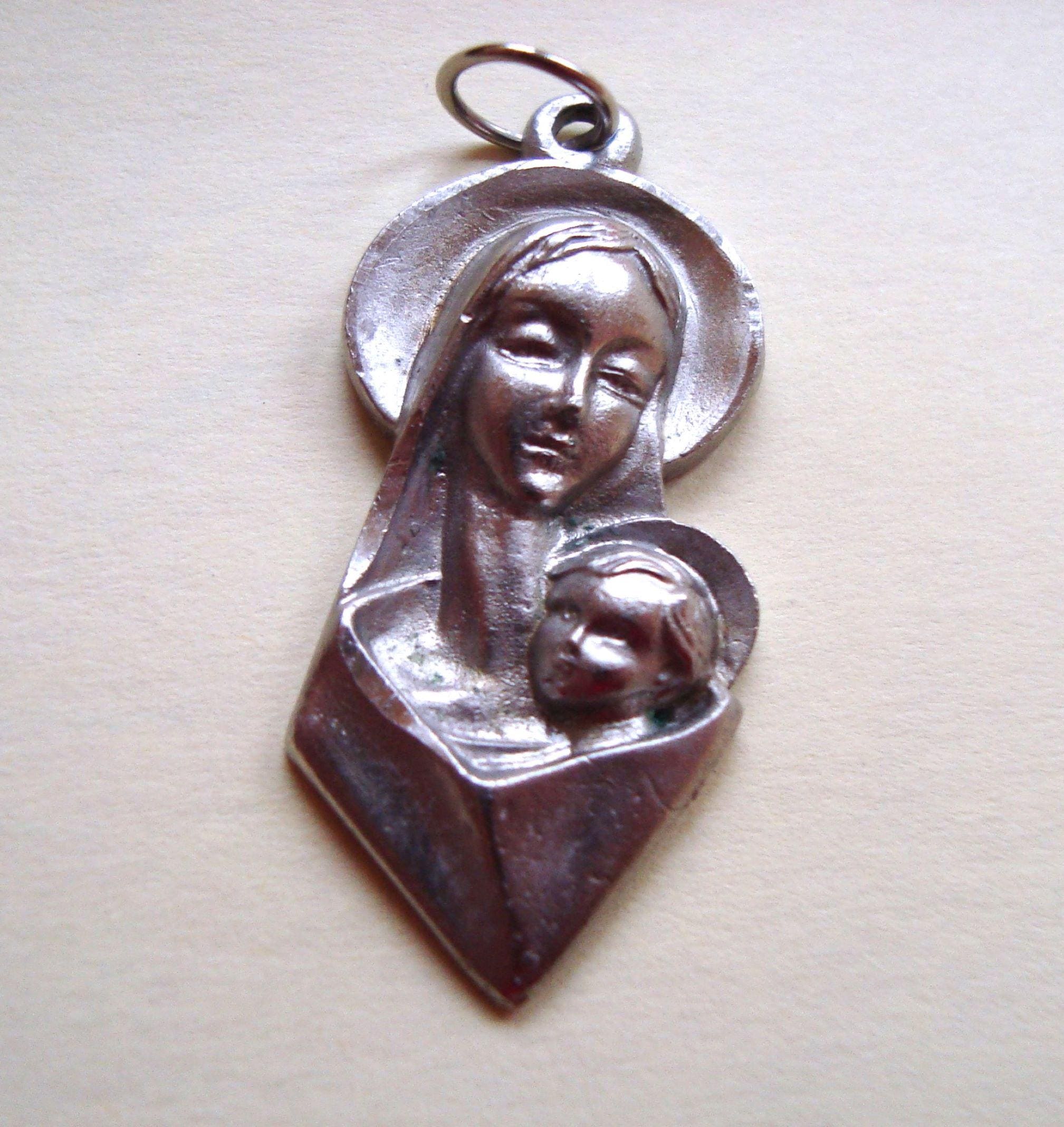 Vintage Madonna and Child Jesus Medal or Pendant Virgin Mary - Etsy