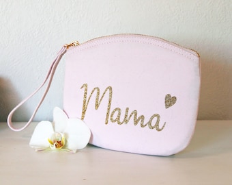 Small bag, cosmetic bag, personalized, gift for girlfriend, mother, sister, daughter, organic cotton