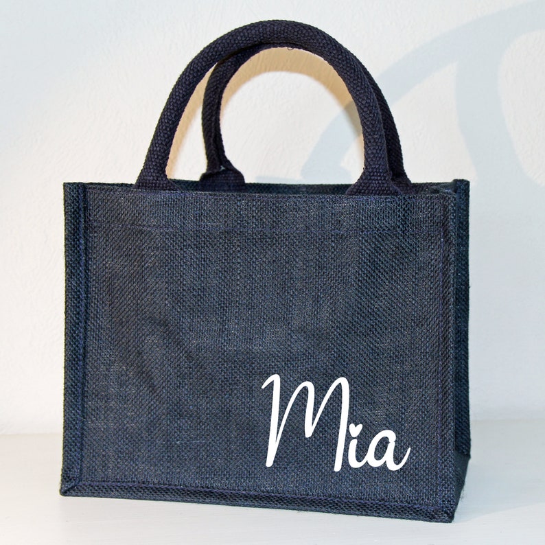 Small jute bag, personalized, gift, desired text, girlfriend... image 2