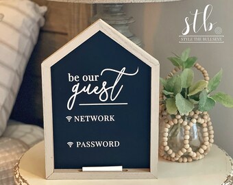 Wifi Network and Password SVG - Wifi Cut File For Cricut and Silhouette - Guest Room Decor - Be our Guest Wifi Sign - Wifi Sign Printable