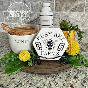 Bee SVG - Busy Bee Farms Cut File - Bee Design for Cricut - Bee and Honeycomb SVG - Busy Bee