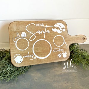 Dear Santa Tray for Cookies and Milk SVG, PNG, and Printable PDF - Cookies for Santa Cut File for Cricut and Silhouette - Santa Tray Design
