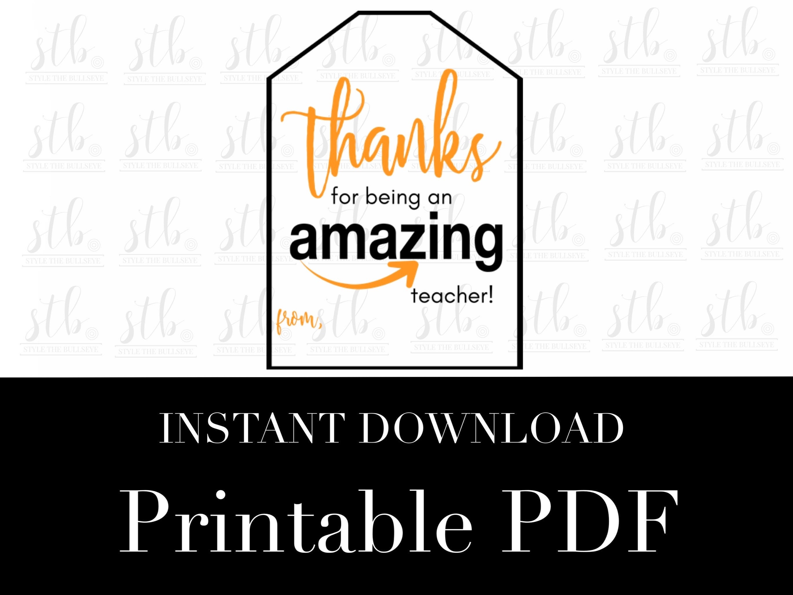 Thanks for Being an Amazing Teacher Printable - Teacher Thank You Gift ...