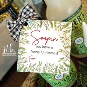 Soapin&#39; you have a Merry Christmas Gift Tag PDF Imprimable - Étiquette cadeau de Noël imprimable - Noël imprimable - Idée cadeau enseignant/voisin