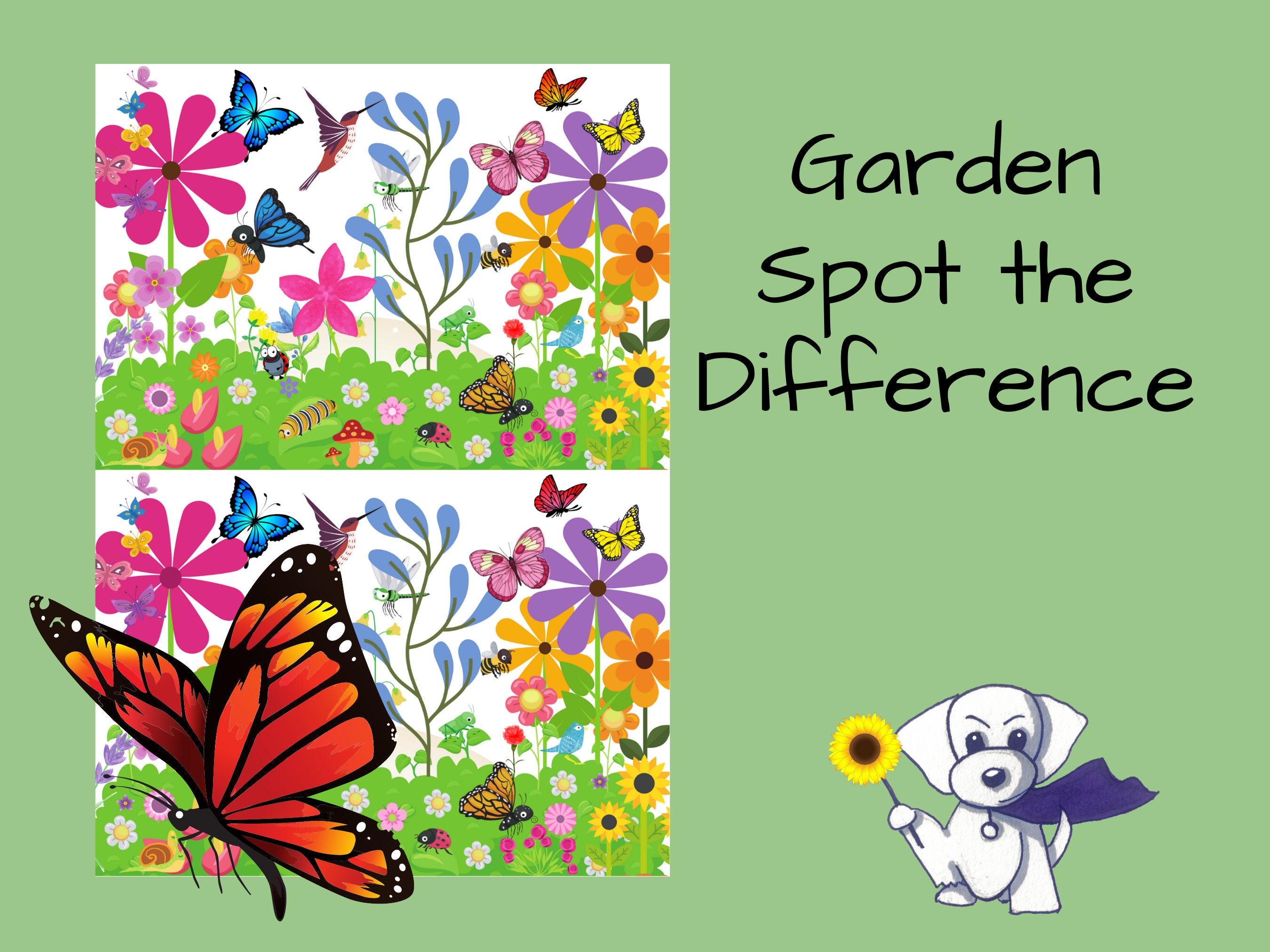 Garden Spot The Difference Printable Instant Download Adult | Etsy