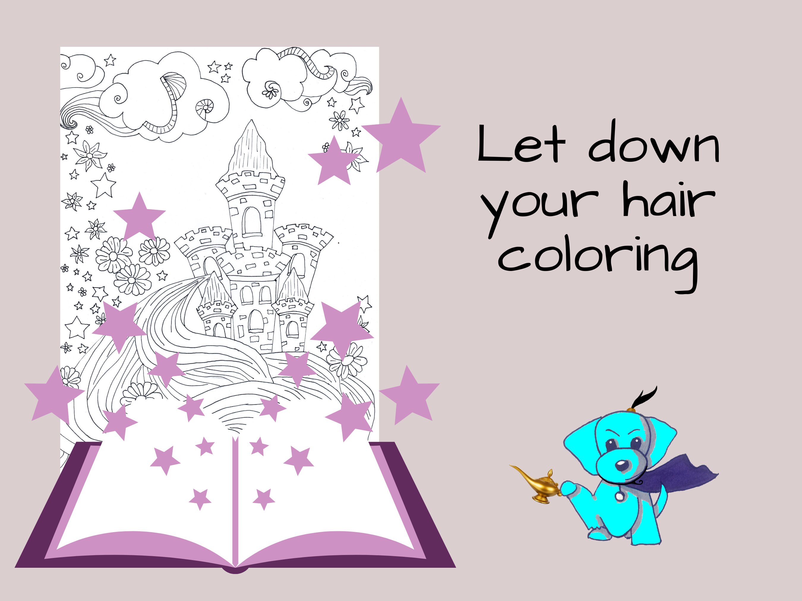 Download Rapunzel Coloring Page Printable Instant Download PDF Fun for | Etsy