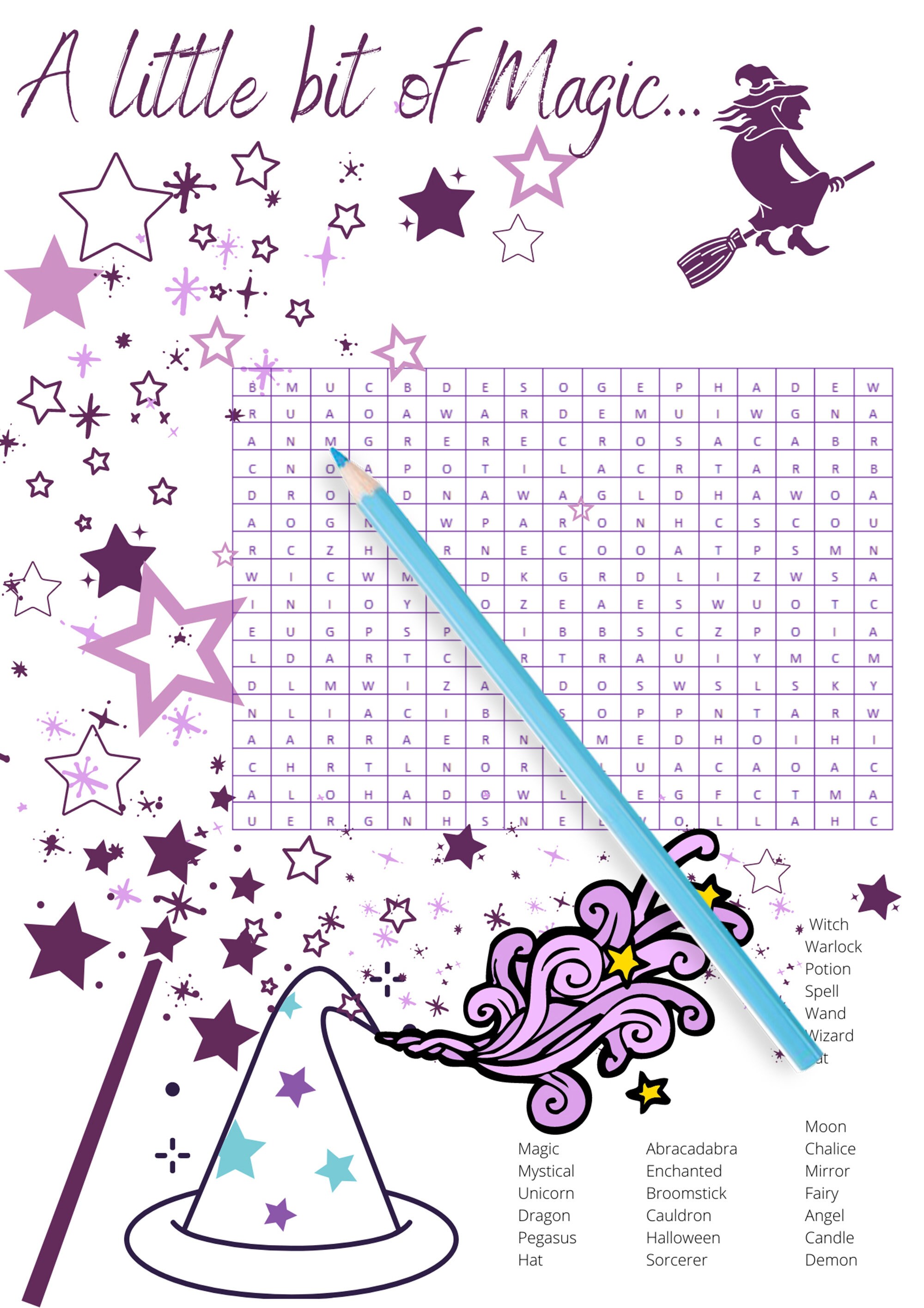 Magic Word Search Puzzle For Adults Downloadable And Etsy UK