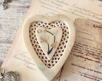 Soapstone Heart Shaped Jewelry Box