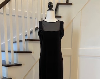 90's Velvet Long Black Dress by Emanuel Ungaro LIBERTE; Long Black Velvet Dress Vintage