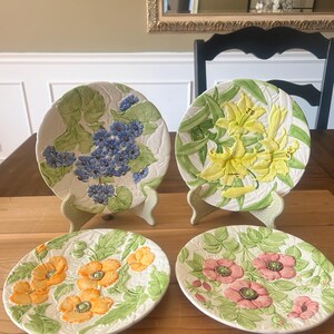 Platos de ensalada Shafford Fleurs du Jour: platos florales de primavera, juego de 4