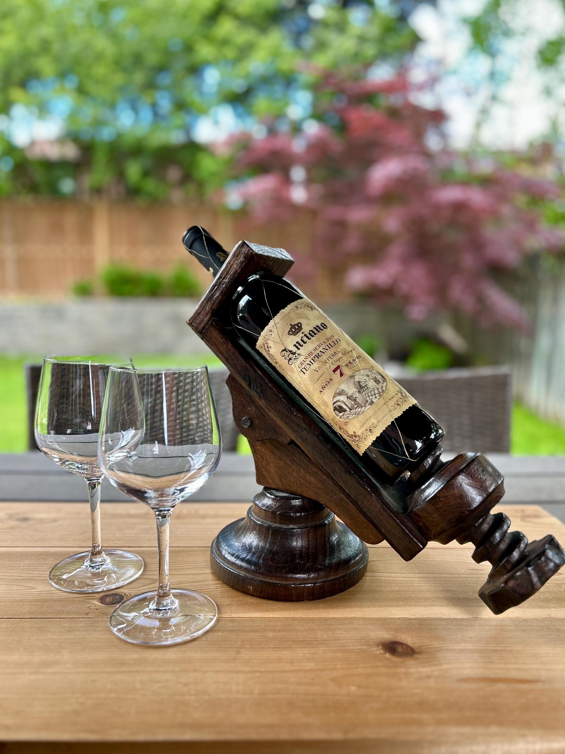 Wood Wine Bottle Cradle: Vintage Man Cave Decor - Etsy