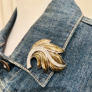 Elegant Vintage Leaf Brooch | Bijoux D&#39;Orlan Paris | Vintage Brooches | Vintage Jewelry | Gift for Her | Mother&#39;s Day Gift