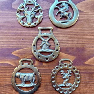 Welsh Horse Brass Medallions - Equestrian Collectibles, Rustic Wall Hangings, English Brass Ornaments