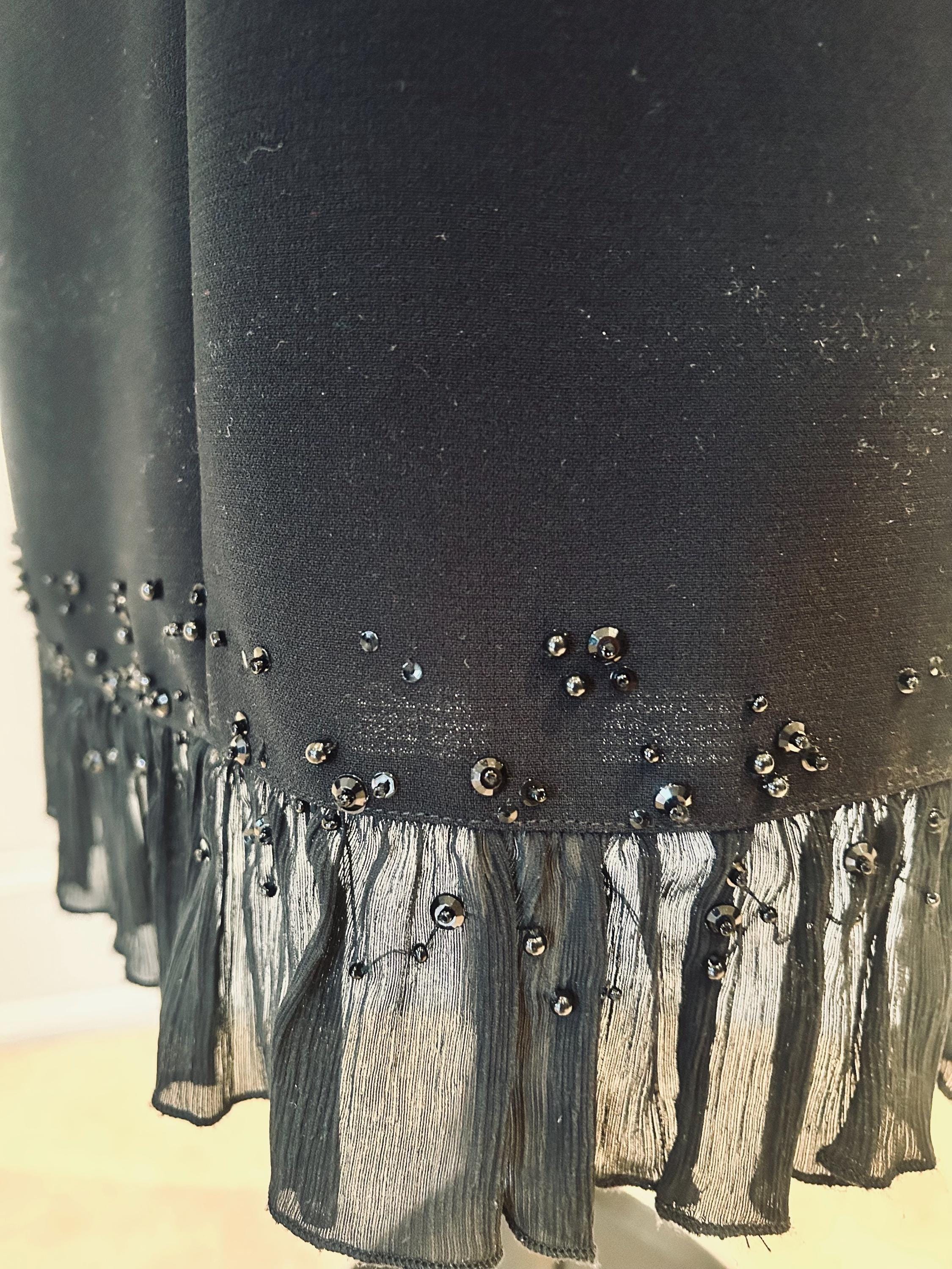 tahari beaded dress suit Luxury Couture Beaded Black Formal Dress - Size 12 main image 1