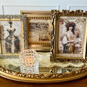 Collezione di cornici vintage curata: cornici shabby chic decorate, stile antico, decorazioni per pareti