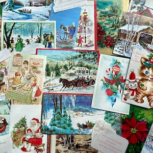Vintage Christmas Card Covers from the 1960's / 70's / 80's - Christmas Ephemera for Scrapbooking, Junk Journals, Collage, Paper Crafts