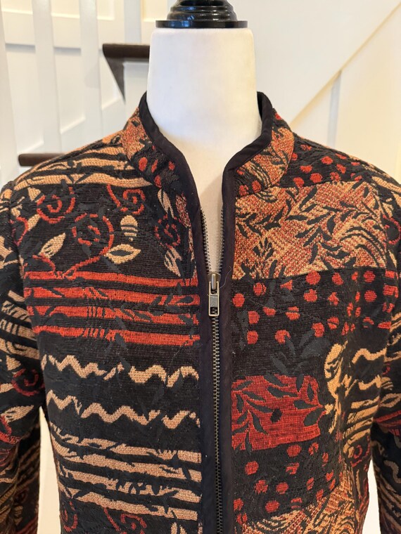 Vintage Tapestry Jacket: Boho Patchwork Coat, Siz… - image 7